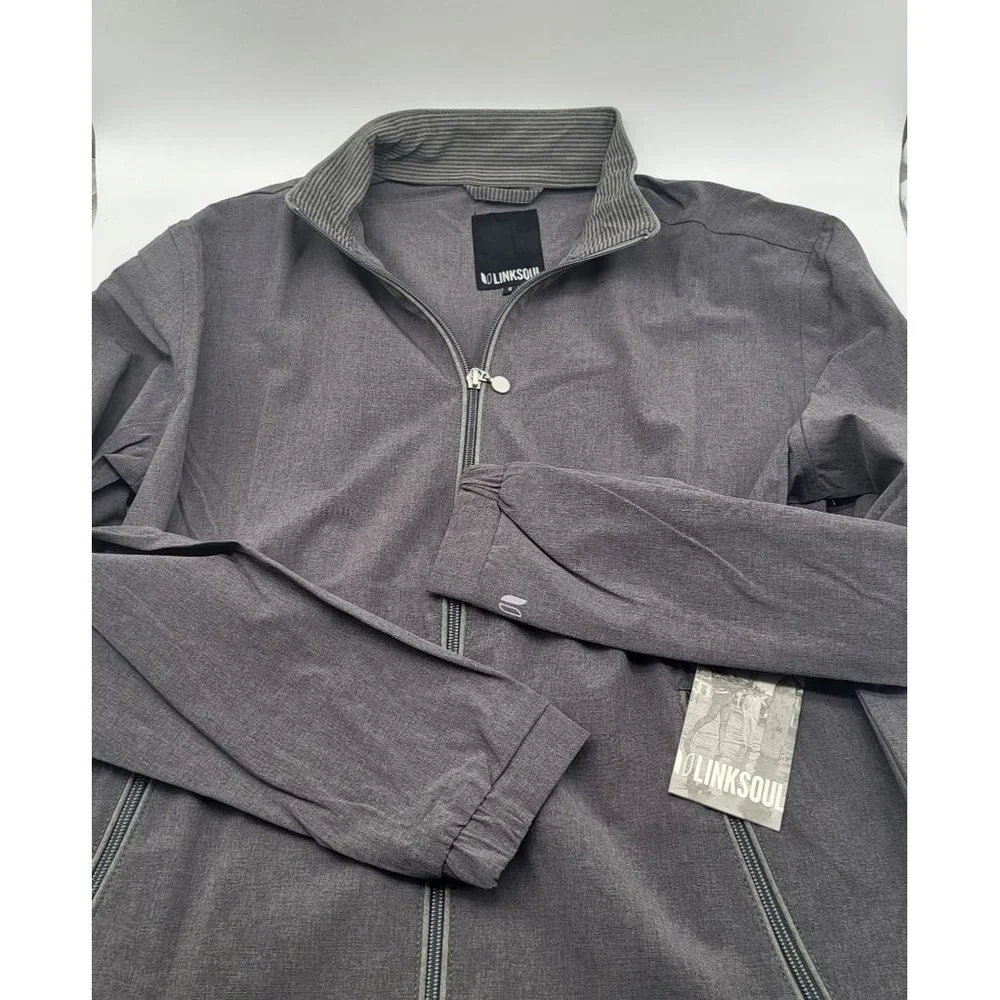 Linksoul Men's Small Black Morris Full-Zip Windbreaker Golf LS524 Athleisure - Picture 1 of 9